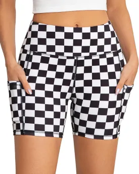 AHLW Buttery Soft Workout Biker Shorts for Women with Pockets High Waisted Elastic Comfortable Athletic Running Yoga Shorts
