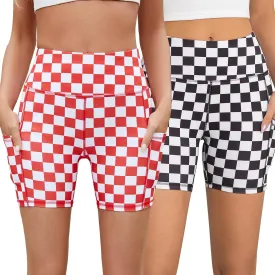AHLW Buttery Soft Workout Biker Shorts for Women with Pockets High Waisted Elastic Comfortable Athletic Running Yoga Shorts