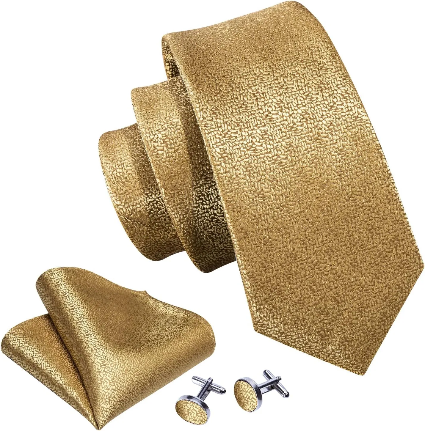 Barry.Wang Designer Classic Ties for Men Set Formal Pocket Square Cufflink Check Plaid