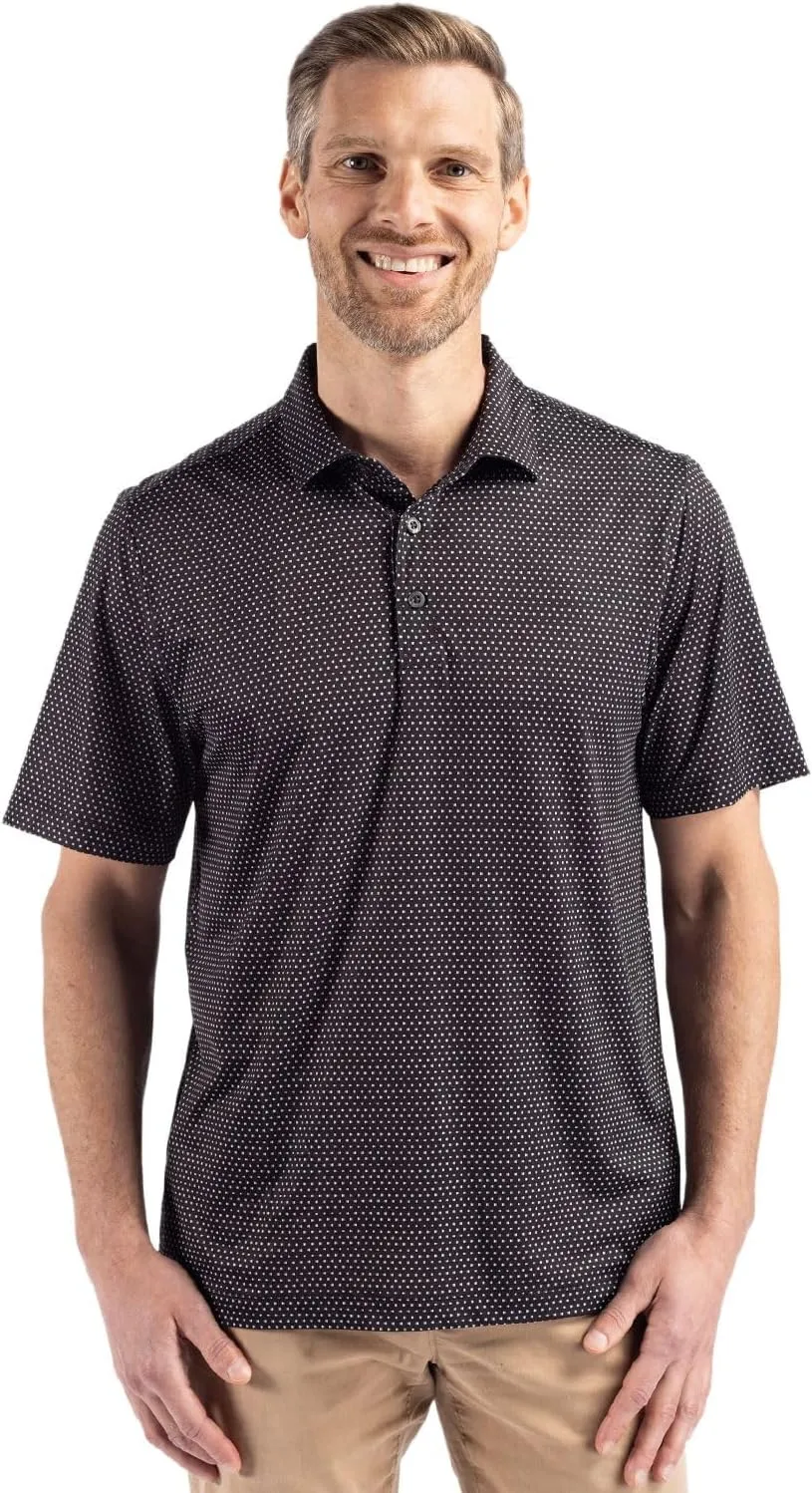 Cutter & Buck Pike Eco Shadow Check Print Recycled Mens Polo
