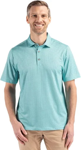 Cutter & Buck Pike Eco Shadow Check Print Recycled Mens Polo