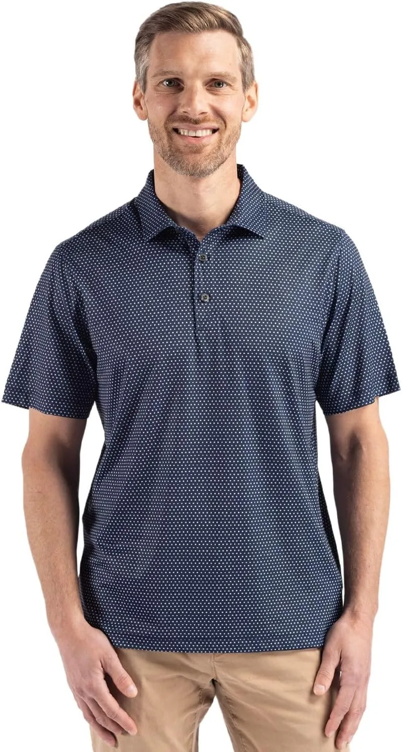 Cutter & Buck Pike Eco Shadow Check Print Recycled Mens Polo