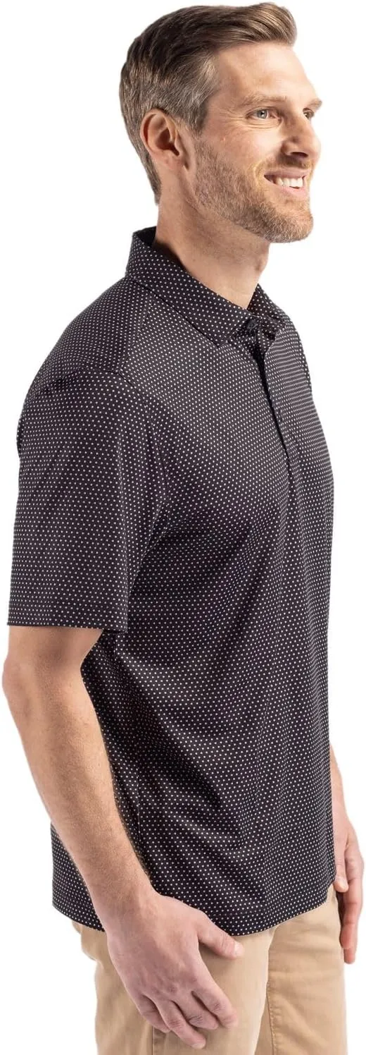 Cutter & Buck Pike Eco Shadow Check Print Recycled Mens Polo