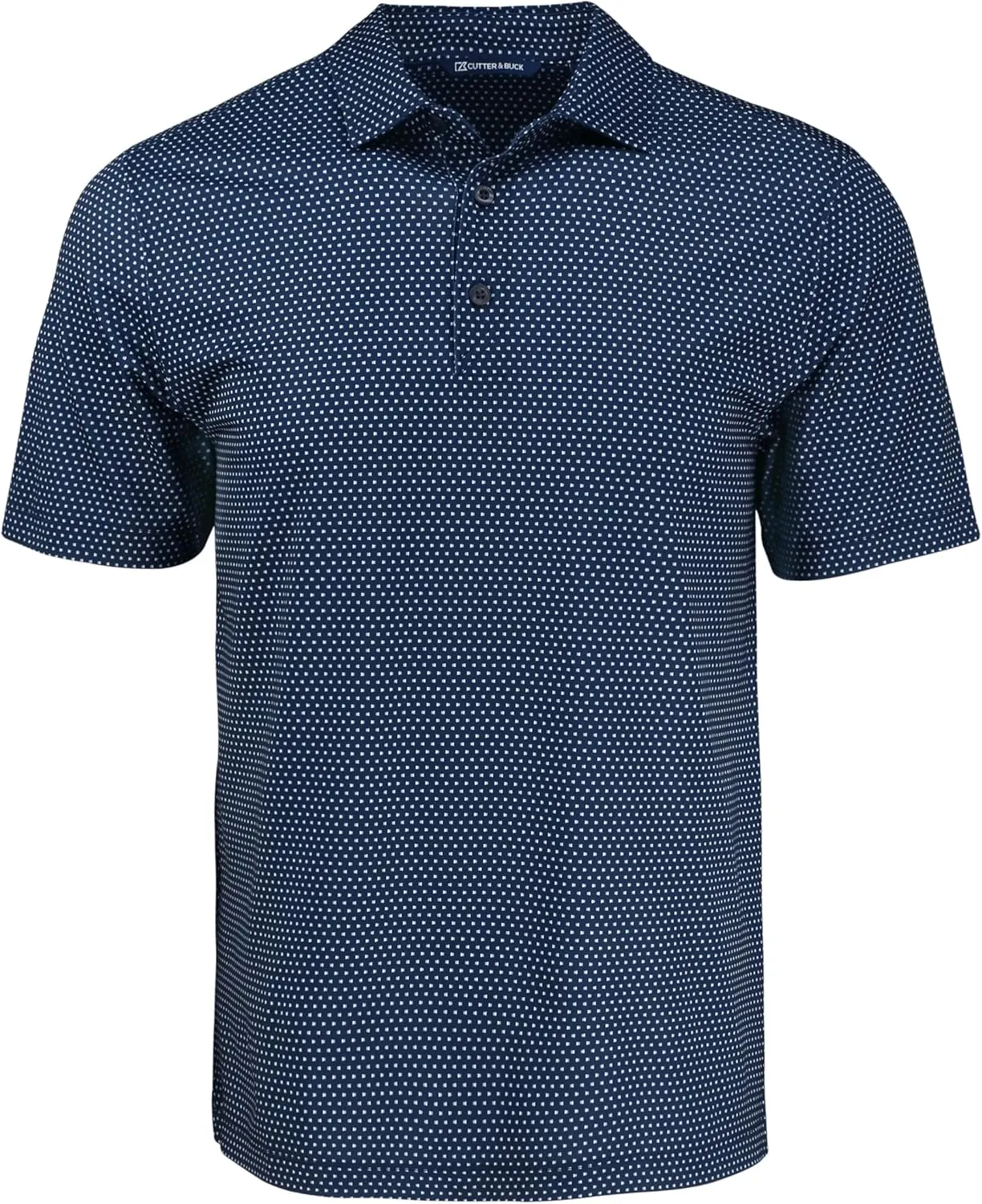 Cutter & Buck Pike Eco Shadow Check Print Recycled Mens Polo