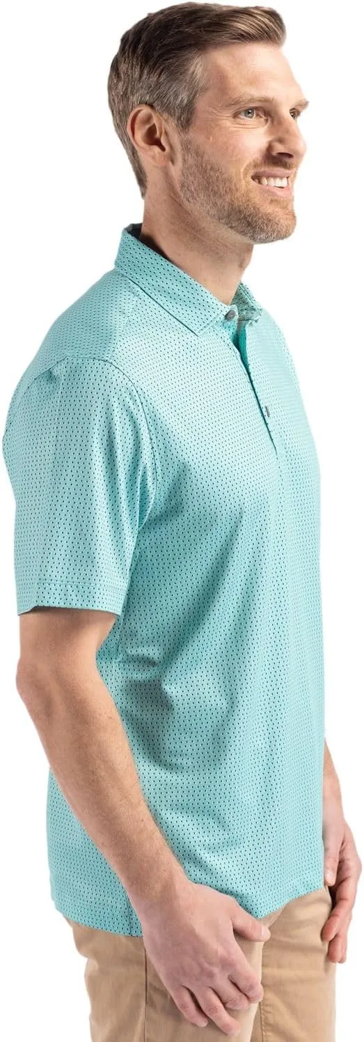 Cutter & Buck Pike Eco Shadow Check Print Recycled Mens Polo