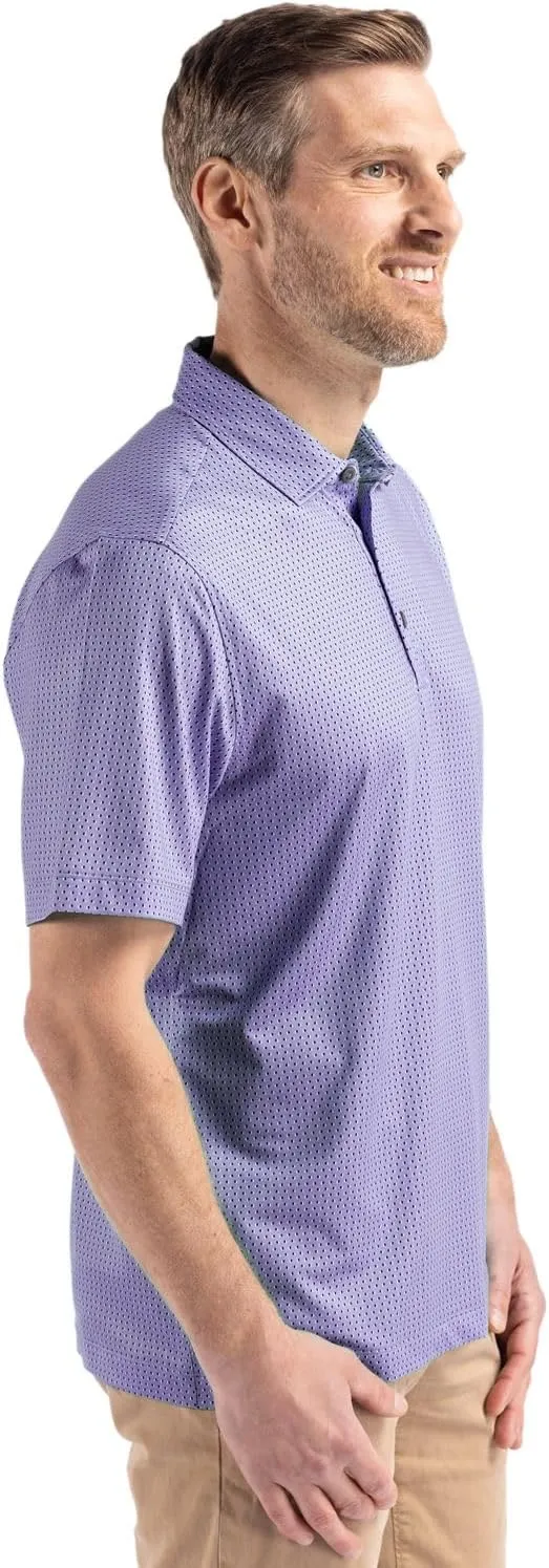 Cutter & Buck Pike Eco Shadow Check Print Recycled Mens Polo
