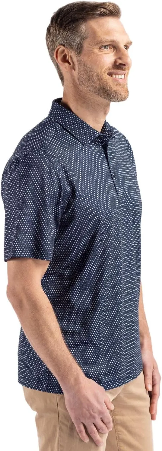 Cutter & Buck Pike Eco Shadow Check Print Recycled Mens Polo