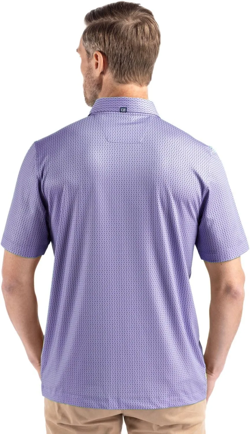 Cutter & Buck Pike Eco Shadow Check Print Recycled Mens Polo