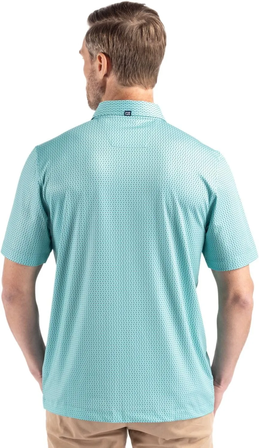 Cutter & Buck Pike Eco Shadow Check Print Recycled Mens Polo