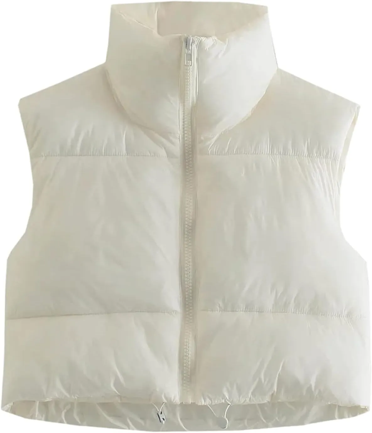 Gihuo Womens Cropped Puffer Vest Winter Crop Vest Lightweight Sleeveless Warm Outerwear Puffer Jacket Padded Gilet