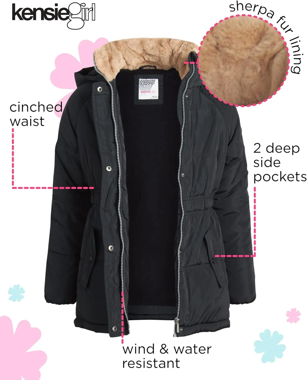 Heavyweight Bubble Puffer Winter Jacket - Anorak Ski Jacket with Cinched Waist and Sherpa Fur Hood