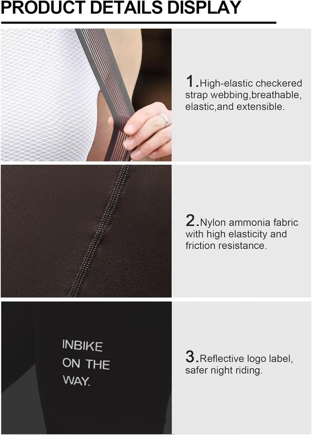 INBIKE Women's Cycling Bib Shorts with 3D High Density Sponge Padded Long Cycling Breathable Bib Shorts 
