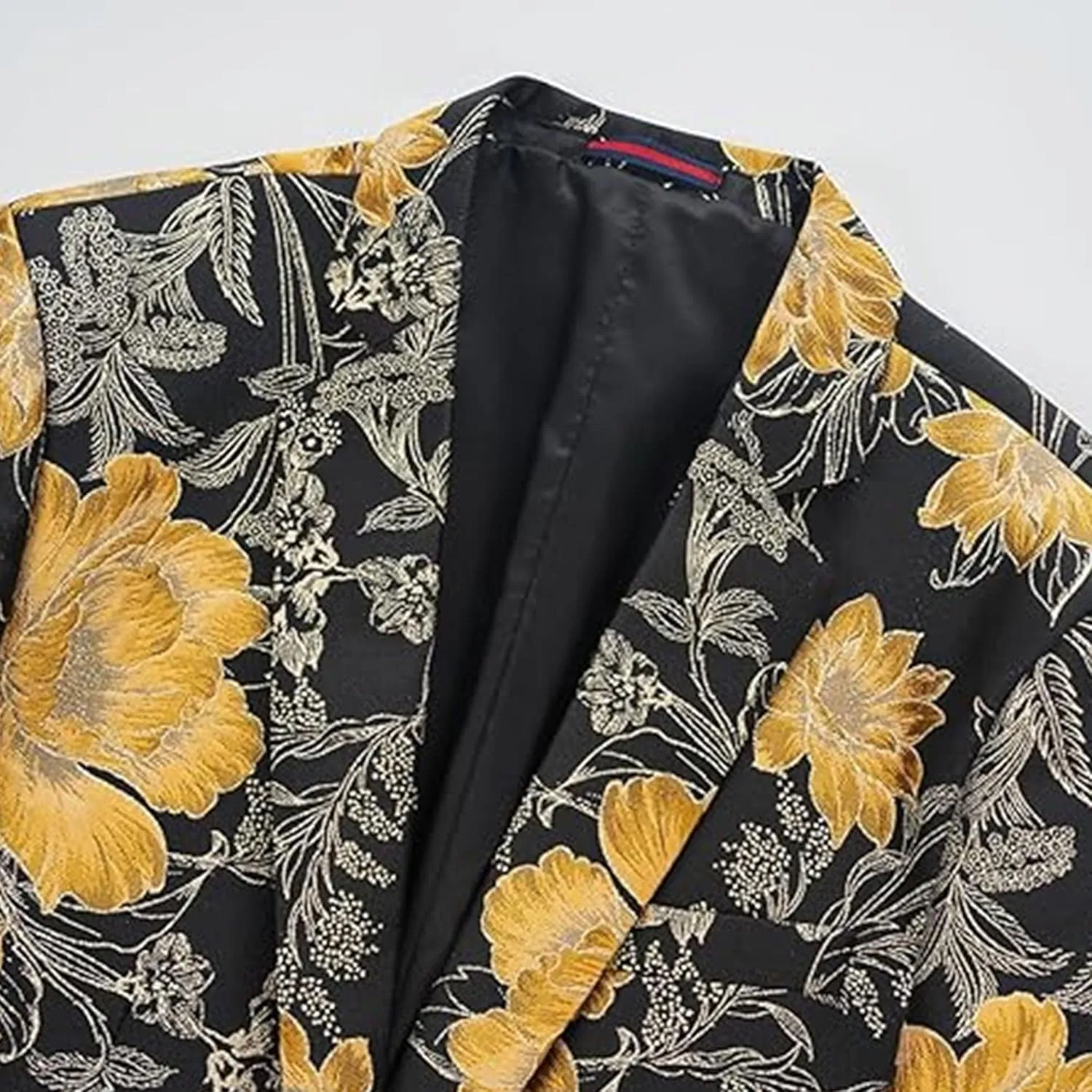 Mens 2 Piece Floral Dress Suit One Button Dinner Tuxedo Jacket & Pants Luxury Printed Wedding Blazer