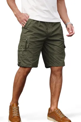 Men's Cargo Shorts with Multi-Pockets | Elastic Waist Cotton Relaxed Fit | 2025 Summer Casual