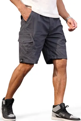 Men's Cargo Shorts with Multi-Pockets | Elastic Waist Cotton Relaxed Fit | 2025 Summer Casual
