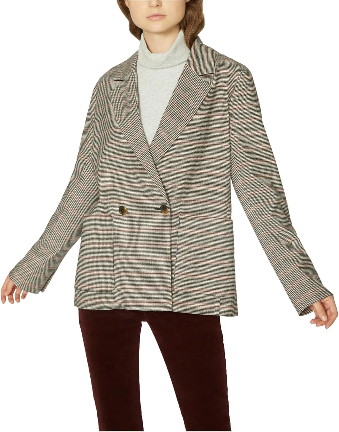 Sanctuary Women's Heritage Plaid Oversized Boyfriend Blazer Glen Check XS