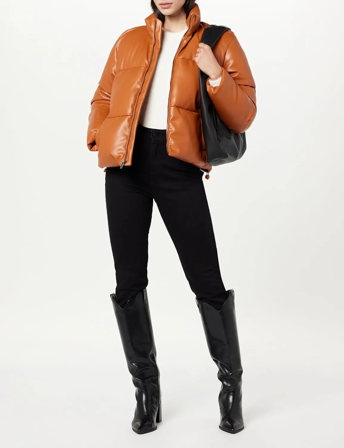 The Drop Women's Priscilla Vegan Leather Puffer