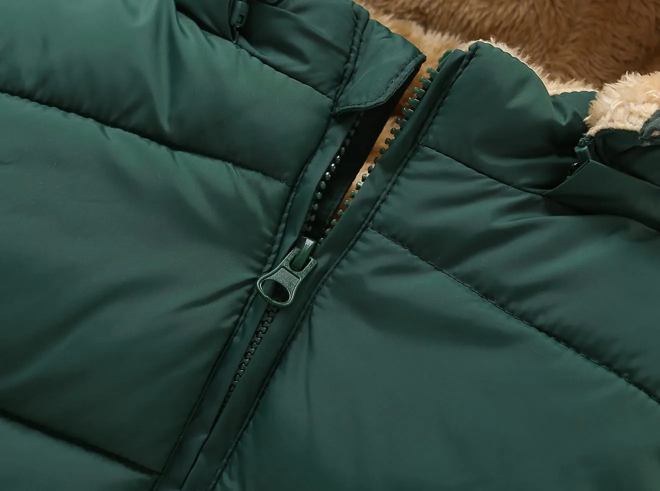 Toddler Puffer Vest Boys Girls Fleece Vest Puffy Toddler Boy Sleeveless Jacket Coat with Removable Hood
