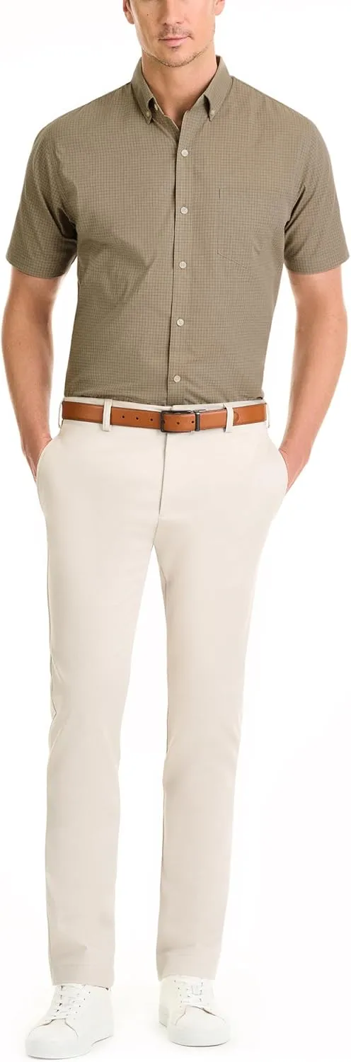 Van Heusen Men's Wrinkle Free Short Sleeve Button Down Check Shirt