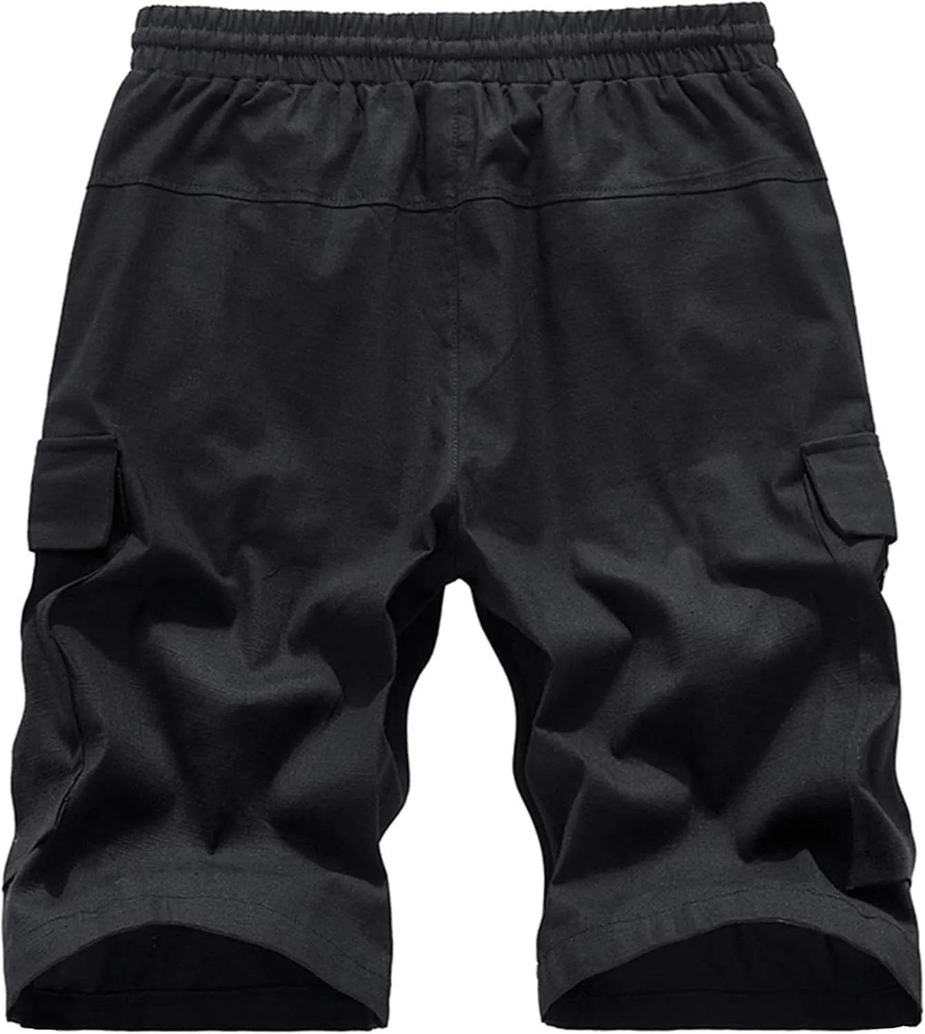 Vcansion Women's Casual Cotton Elastic Waist Drawstring Loose Fit Outdoor Multi-Pockets Cargo Shorts