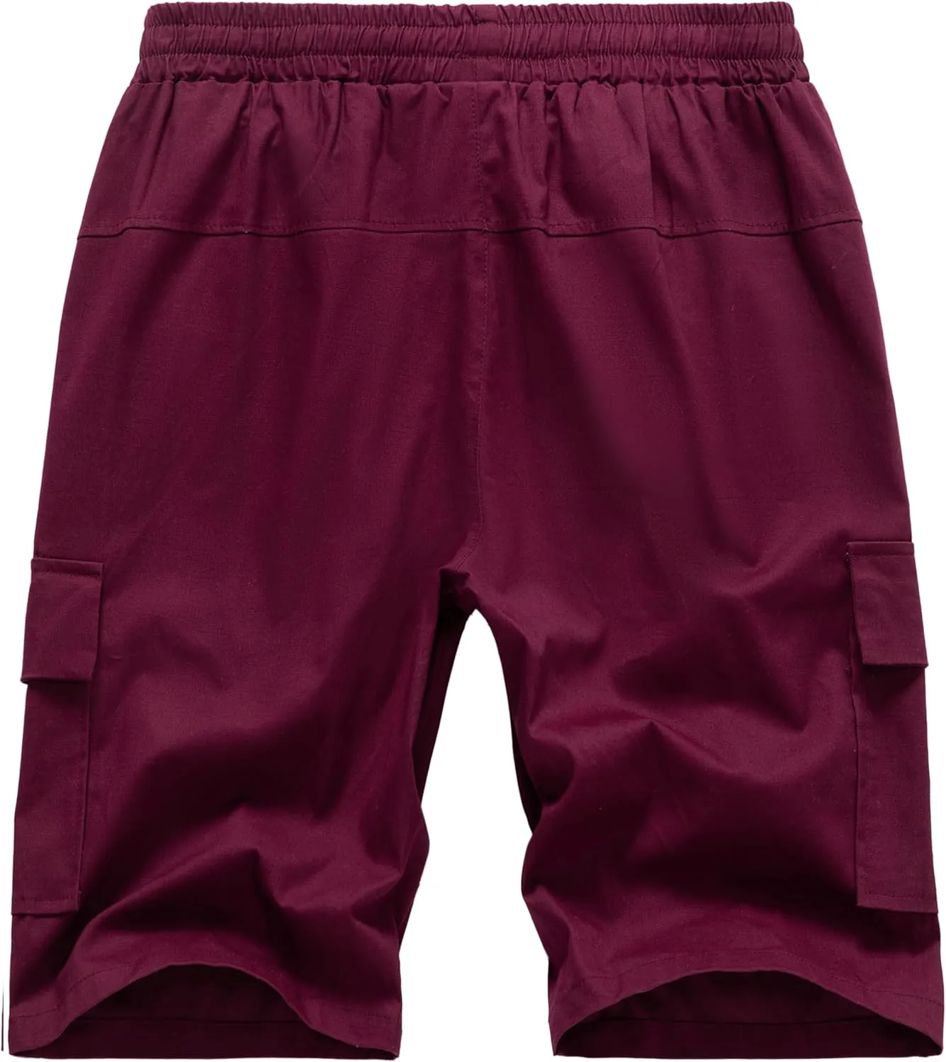 Vcansion Women's Casual Cotton Elastic Waist Drawstring Loose Fit Outdoor Multi-Pockets Cargo Shorts