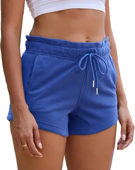 Women's Sweat Shorts Cotton French Terry Drawstring Summer Workout Casual Lounge Shorts with Pockets