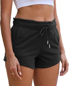 Women's Sweat Shorts Cotton French Terry Drawstring Summer Workout Casual Lounge Shorts with Pockets